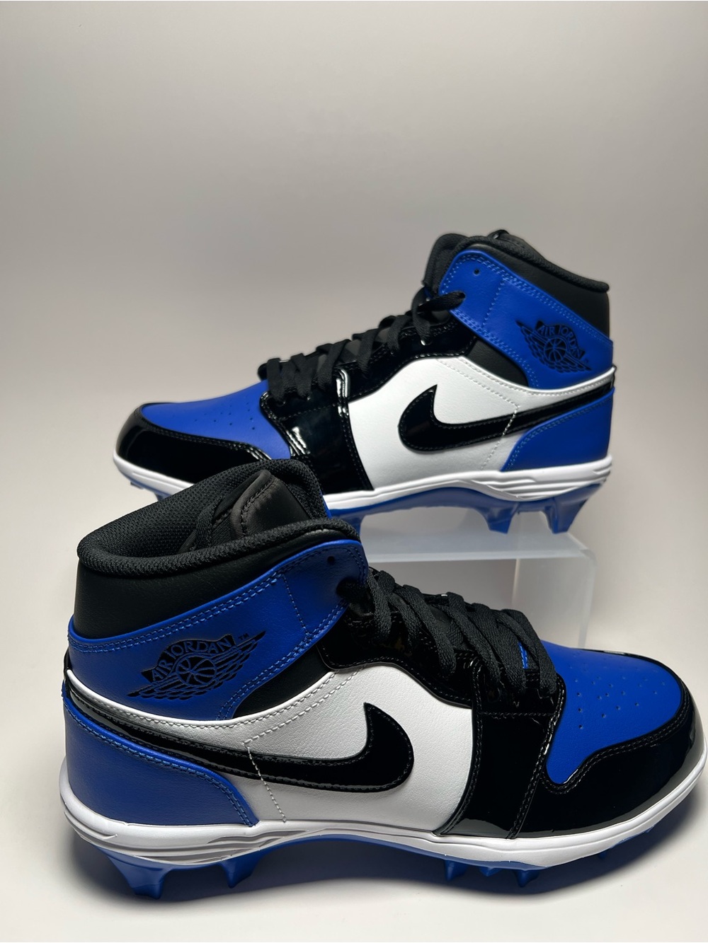 Nike Air Jordan 1 Mid TD Royal Blue Black Football Cleats FJ6805-401 Mens Size